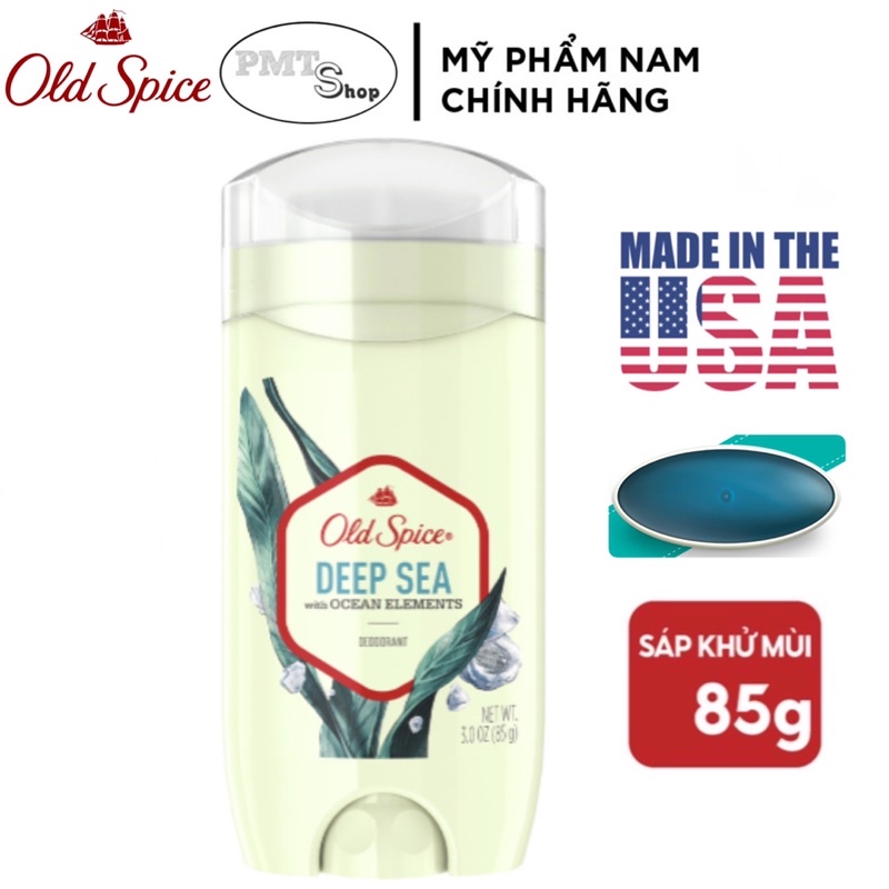 Lăn Sáp Khử Mùi Nam Old Spice Deep Sea With Ocean Elements 85g (sáp xanh)