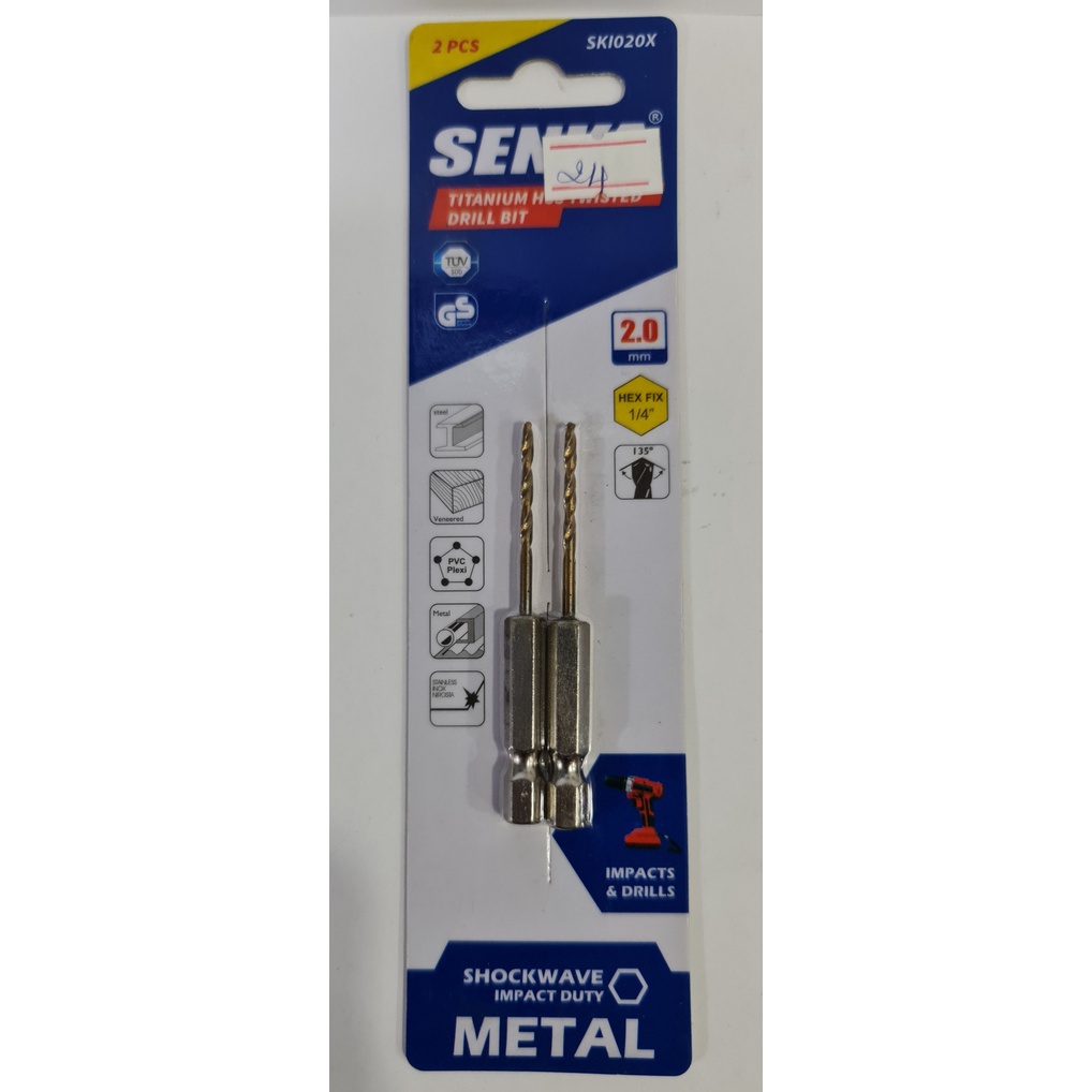 Mũi khoan INOX Cô ban 5% hiệu SENKA Công nghiệp (Màu Vàng) (LỰA CHỌN TỪ Ø 2.0MM ĐẾN Ø10.0MM)