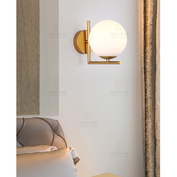 Đèn gắn tường, đèn treo tường phòng ngủ HAPOVA LIDER 6868 + Tặng kèm bóng led AS Vàng