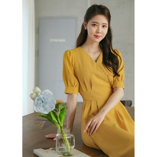 Đầm váy freesize vàng bo eo