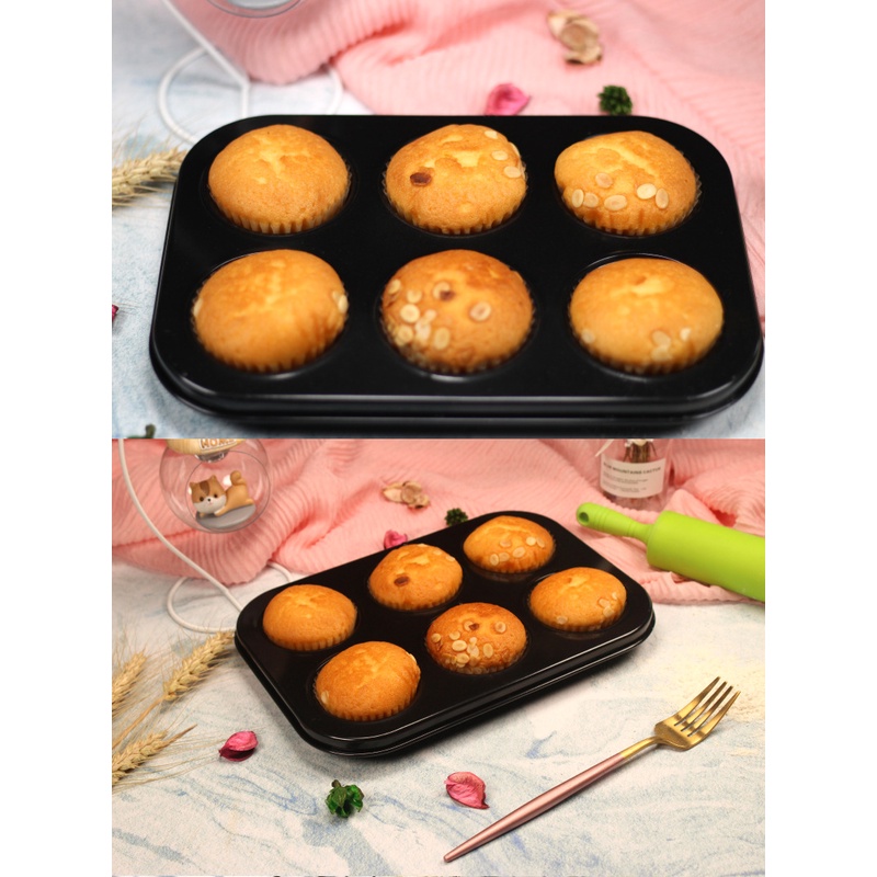 Khuôn làm bánh chống dính khuôn cupcake 12 lỗ, 6 lỗ