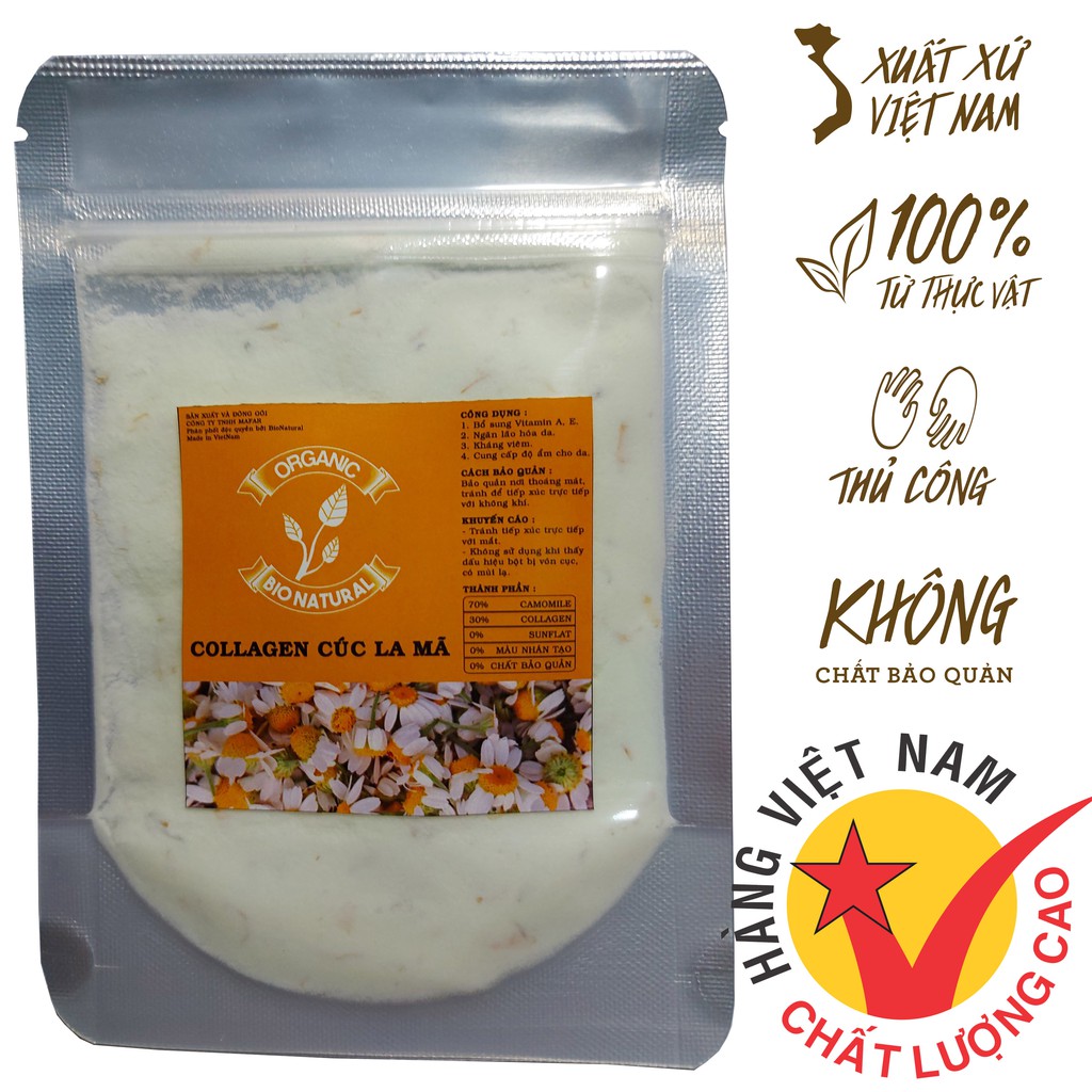 Bột Đắp Mặt Nạ Collagen Cúc La Mã Handmade