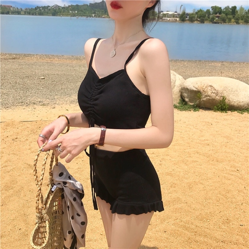 Molly bikini - Bộ bơi 2 mảnh áo dây gút, quần cạp cao bèo ống