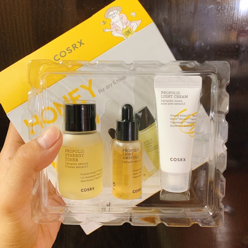 (Auth) Bộ thử keo ong tái tạo da xỉn màu chống lão hóa COSRX Honey Glow Kit Propolis Trial Kit (3 step)