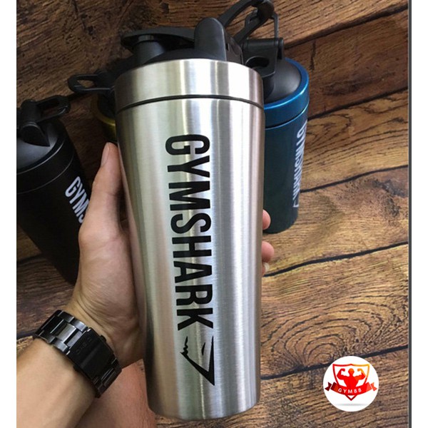 Bình Lắc Shaker Gym shark inox cao cấp