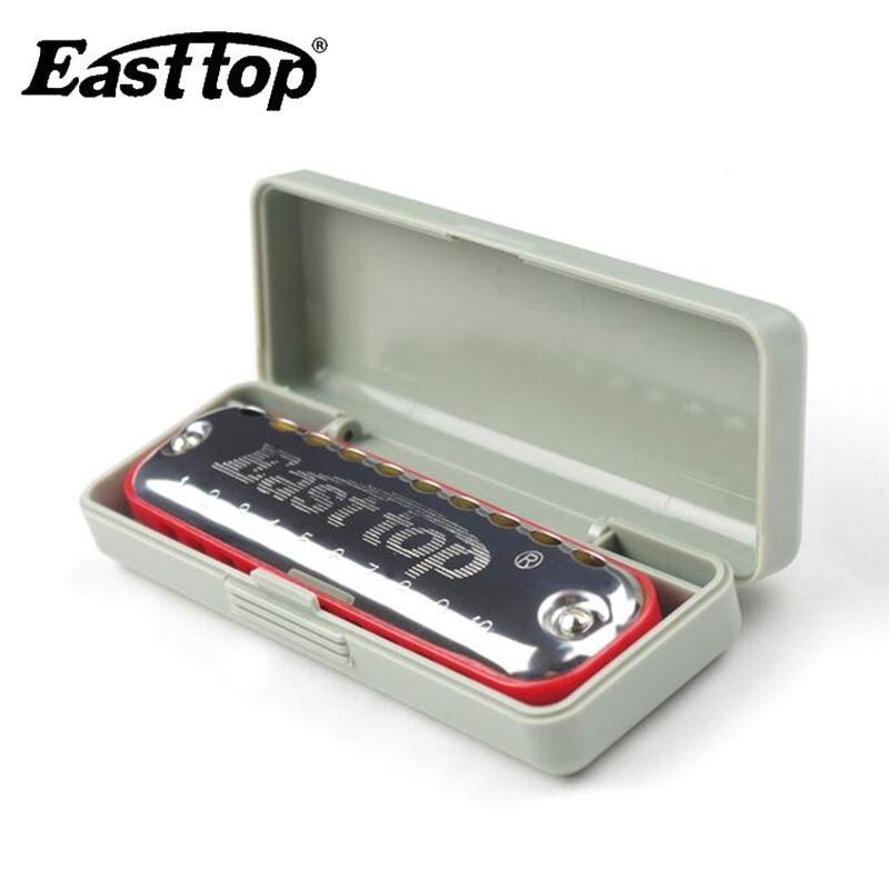 Kèn Harmonica 10 lỗ Easttop T10-1 màu đỏ