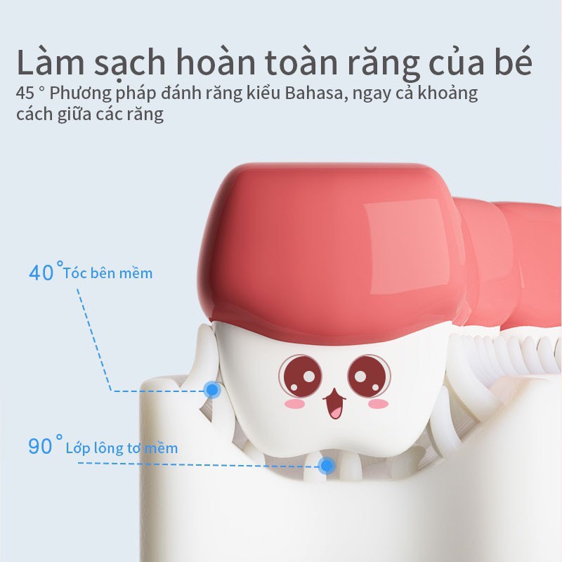 Bàn chải đánh răng trẻ em -bàn chải silicone chữ U cho bé