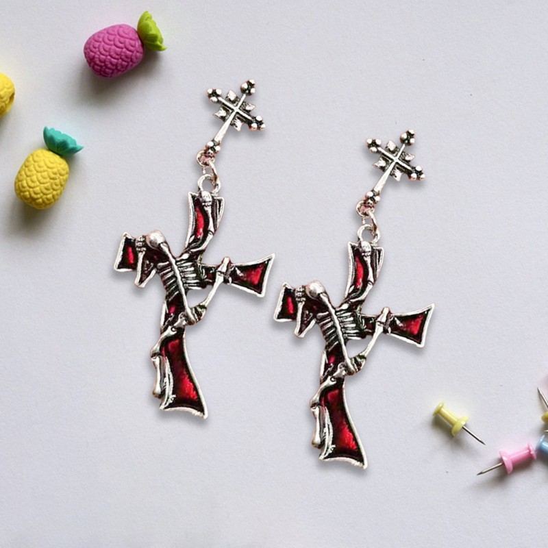 Đôi khuyên tai hợp kim mặt nhiều kiểu dáng tùy chọn phong cách gothic độc đáo cá tính thời trang