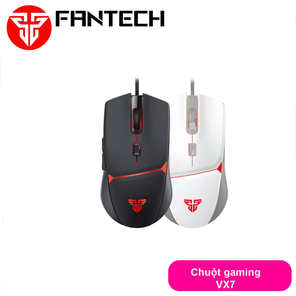  Chuột Macro Gaming Fantech VX7 Crypto (Màu đen/trắng) 6D RGB. DPI 200 đến 8000