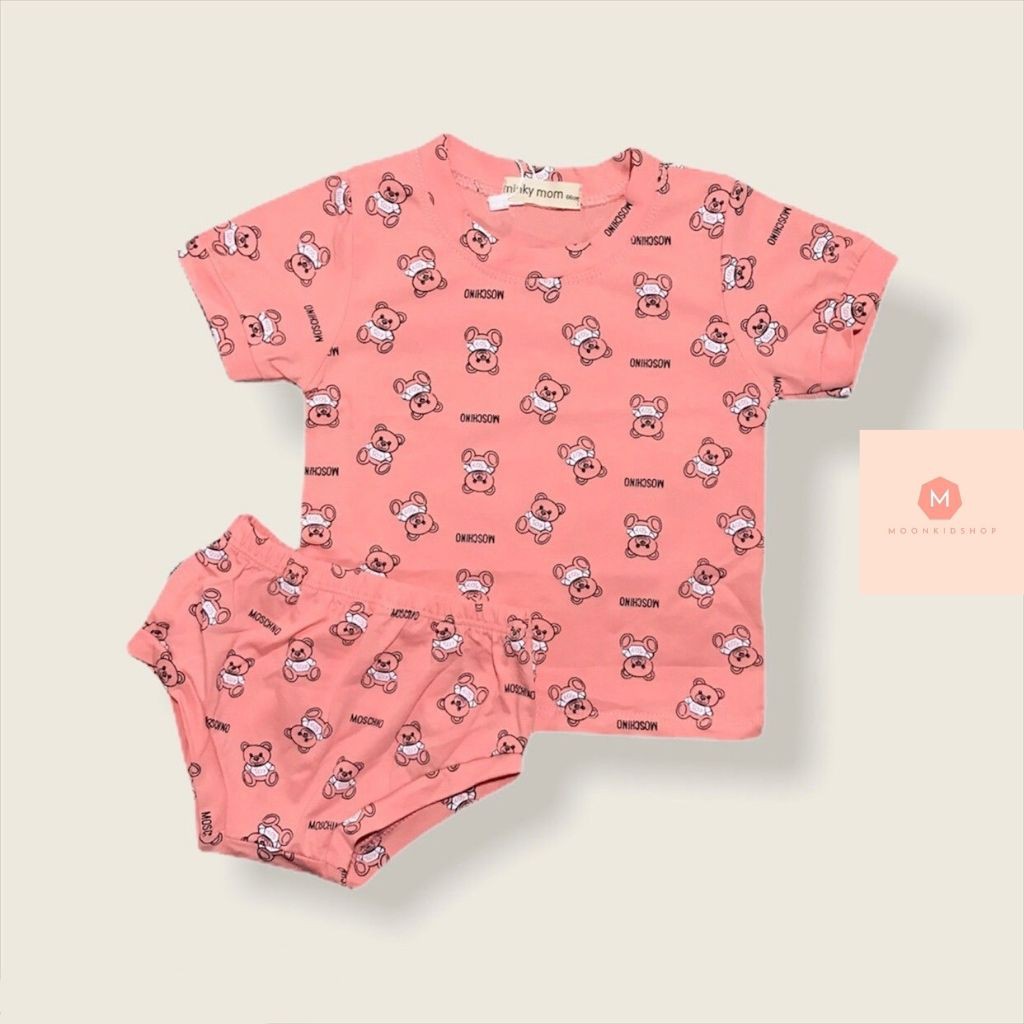 Quần áo cho bé 🐻đẹp mê ly🐻Bộ Chip Gấu cho bé từ 4-16kg chất thun Cotton 100% Thấm Hút Mồ hôi cực tốt