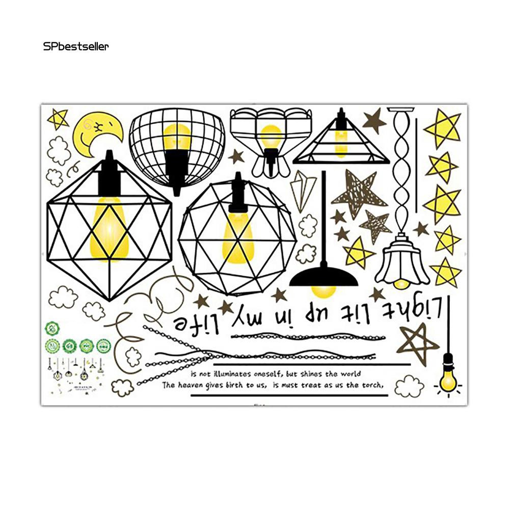 Giấy dán tường trang trí phòng hình trăng sao phong cách hiện đại