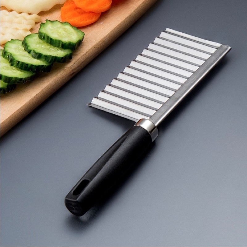 Dao Thái Cắt Tạo Hình Lượn Sóng Rau Củ Quả Cho Bé Ăn Dặm Blw Dao Sóng Cán Đen