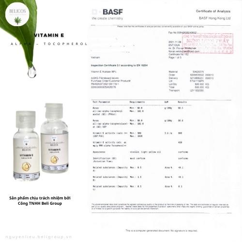 Hoạt chất dưỡng ẩm da Vitamin E 100ml - Nguyên liệu mỹ phẩm nhập khẩu