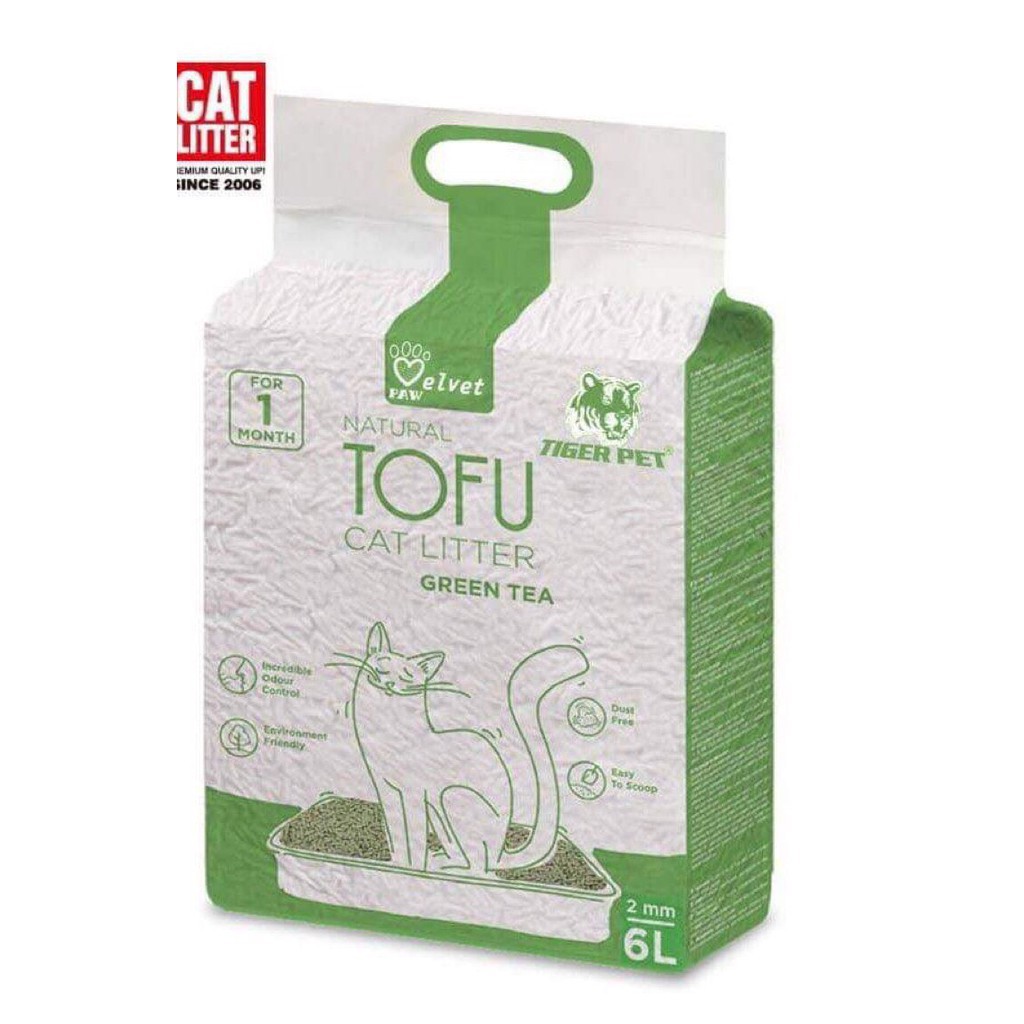 Cát Vệ Sinh Cát Đậu Phụ Tofu Cat Litter Tiger Pet Velvet Cho Mèo Túi 6L - Titipets