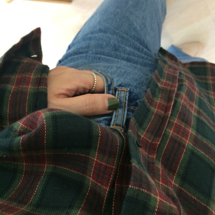 Áo sơ mi caro tay dài thời trang retro Hàn Quốc