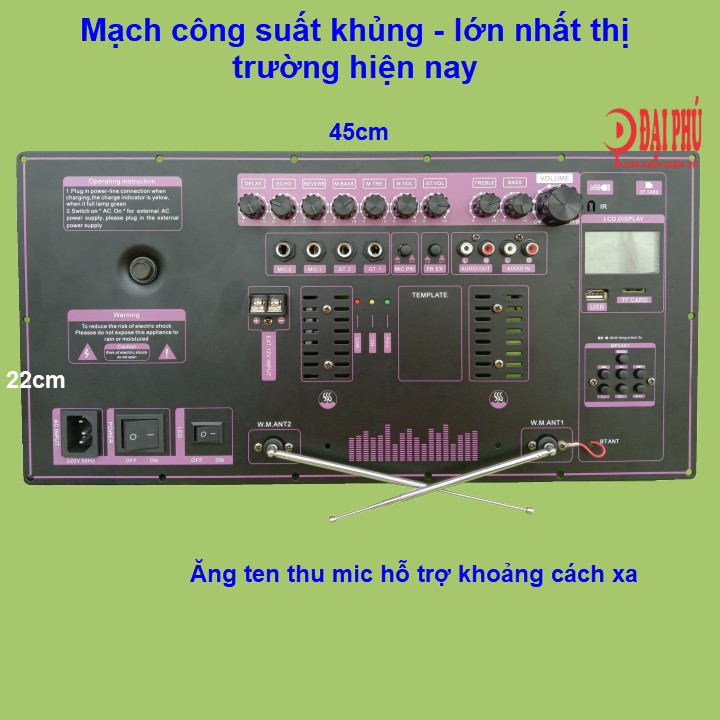 Mạch loa kéo Reverb chống hú 2 kênh riêng biệt loa kéo 4 tấc đôi 5 tấc đôi hoặc 6 tấc đôi