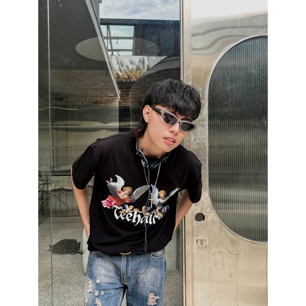 Áo Thun Unisex TeeHolic In Hình Thiên Thần Ver2 THS Màu Đen