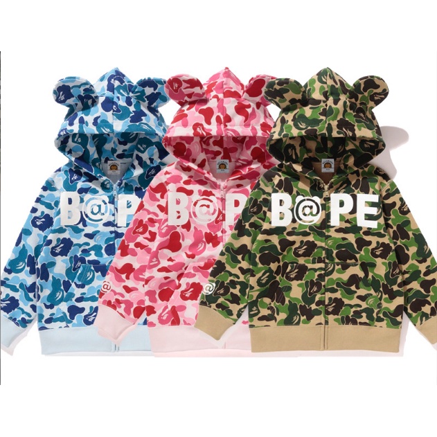Áo Khoác Hoodie BAPE Họa Tiết Rằn Ri Cho Trẻ Em Phong Cách Mới 0818
