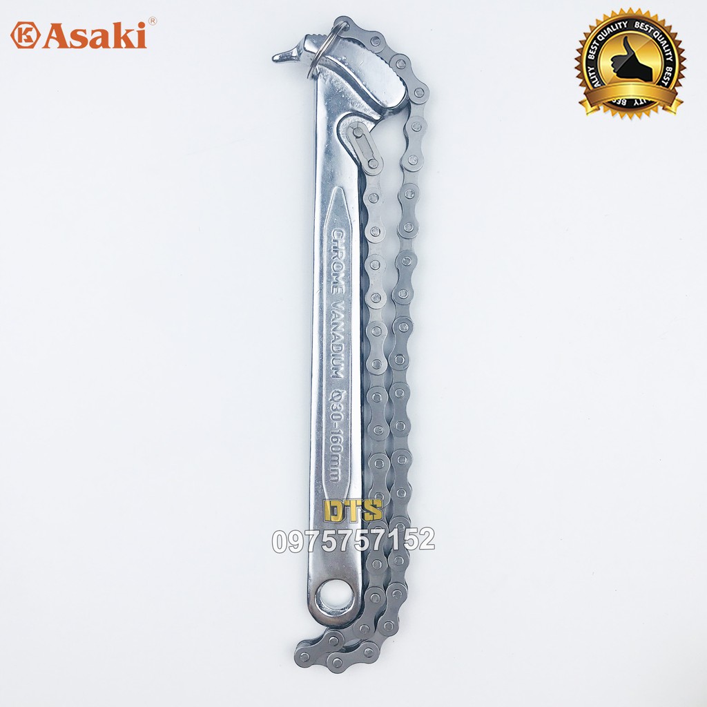 Cờ lê xích cao cấp Asaki 9 inch (225mm) cờ lê răng cưa mở nắp lọc dầu nhớt, vam tháo cốc lọc dầu, lọc nhớt ô tô, máy móc