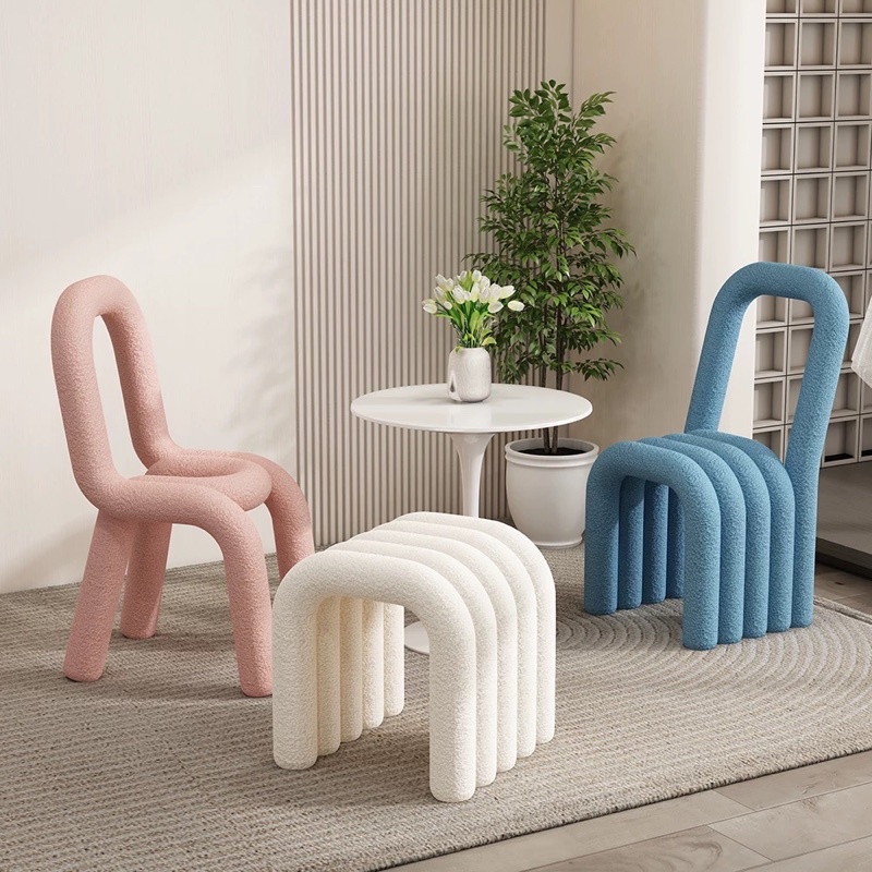 Ghế Bold Chair tựa lưng - ghế hình khuỷu tay trang điểm phong cách Bắc Âu