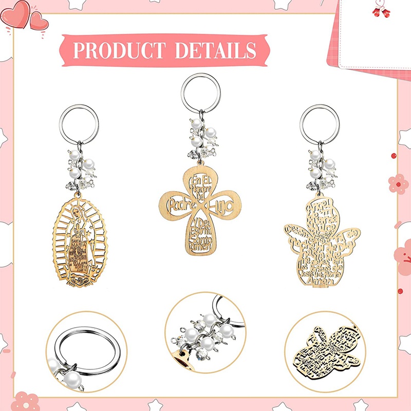 Set 18 Móc Khóa Gỗ Trang Trí Chủ Đề Giáng Sinh Baptism