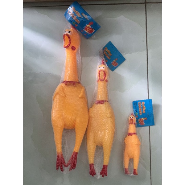 Đồ chơi gà hơi, gà bóp kêu, gà la hét, gà phát tiếng kêu Shrilling Chicken, gà A Lử, đồ chơi cho chó