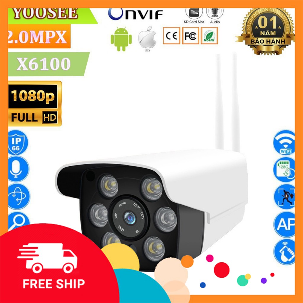 🌻FREESHIP🌻[BH 12 THÁNG ] Camera Giám Sát Ngoài Trời Yoosee - 6 Led Full HD (2.0Mpx) - Hồng Ngoại Quay Đêm | BigBuy360 - bigbuy360.vn