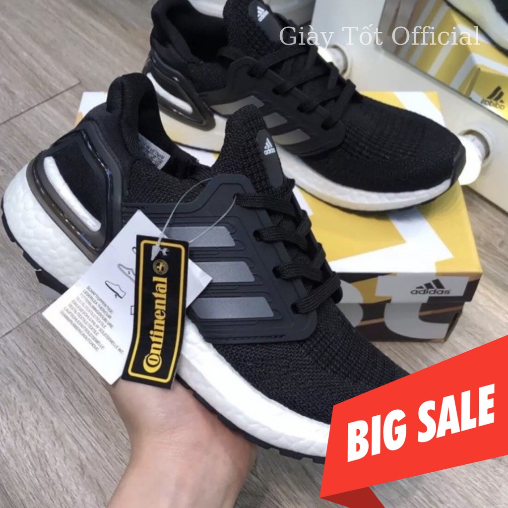Giày Ultra Boost 6.0 Đen Sọc Xám Trắng Bản Trung Cao Cấp 2020 Nam Nữ Running Chạy Bộ Thể Dục - Giày Tốt Official