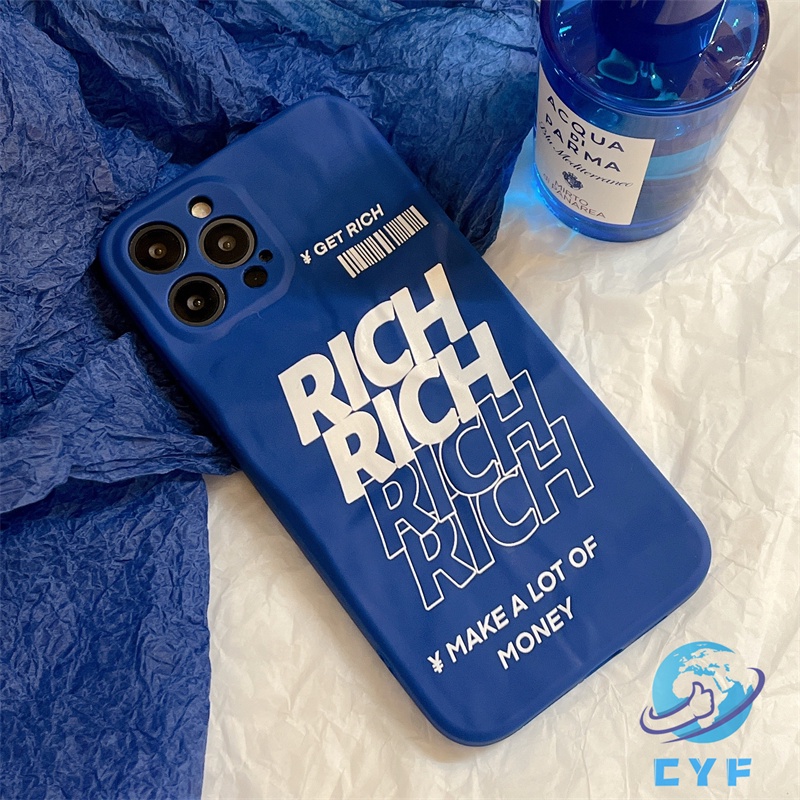 Ốp Điện Thoại Mềm Nhăn Màu Xanh Dương In Hình Klein Blue Cho iPhone 11 12 13 Pro XR X XS Max 7 8 Plus