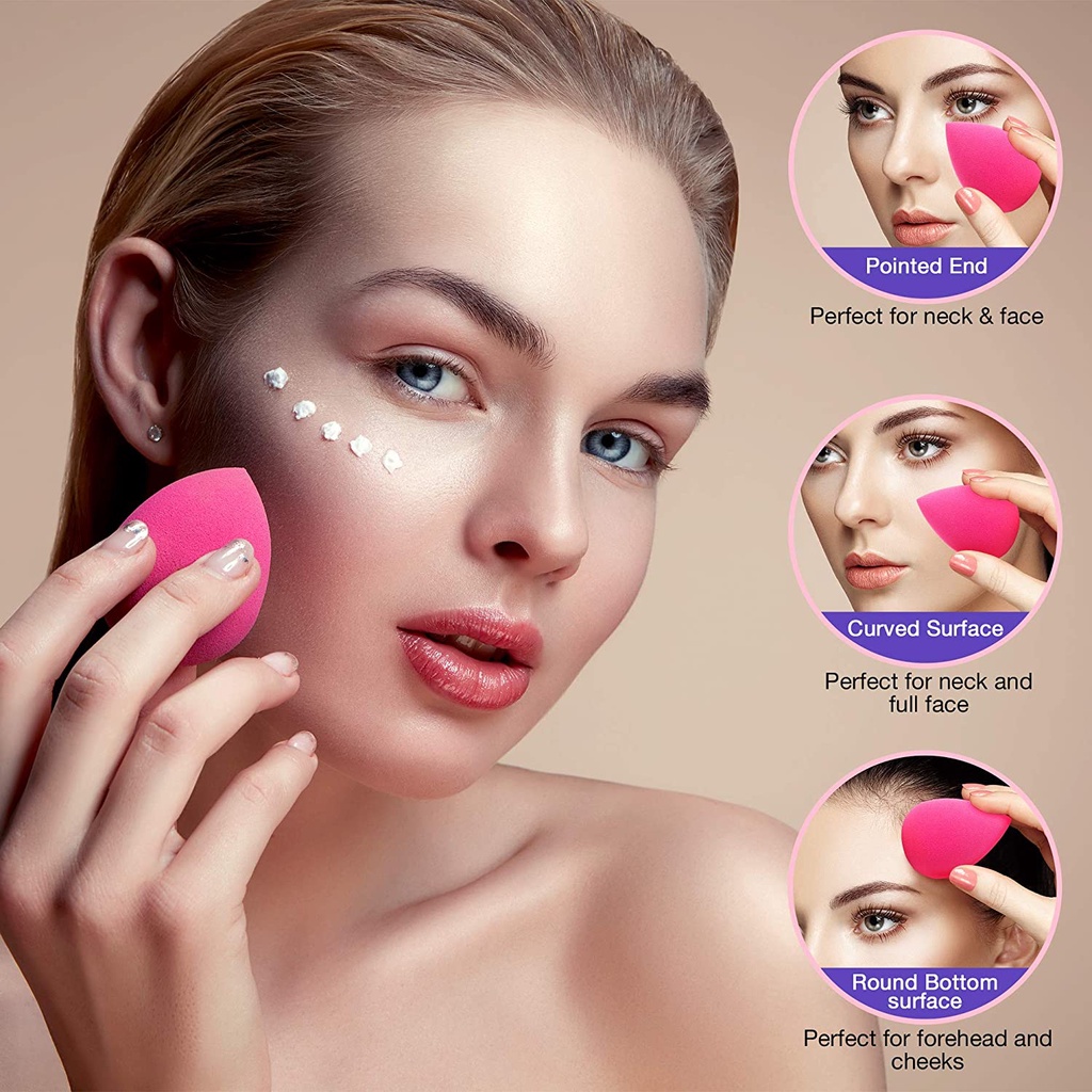Hộp 5 bông phấn trang điểm nhỏ xinh mềm mại tiện dụng chất lượng cao