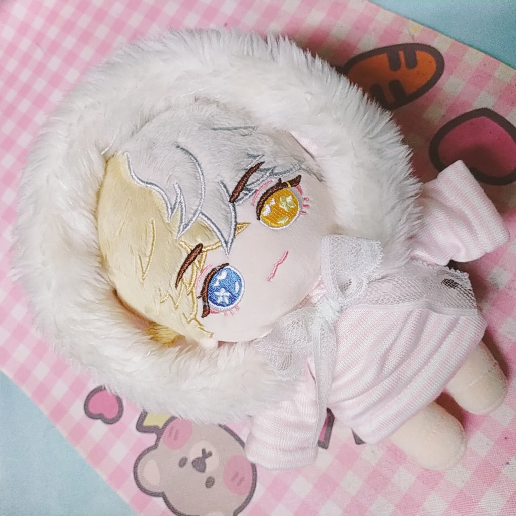 Áo Hoodies Viền Phong Cách Mùa Đông Nơ Trắng Cho Doll 20cm
