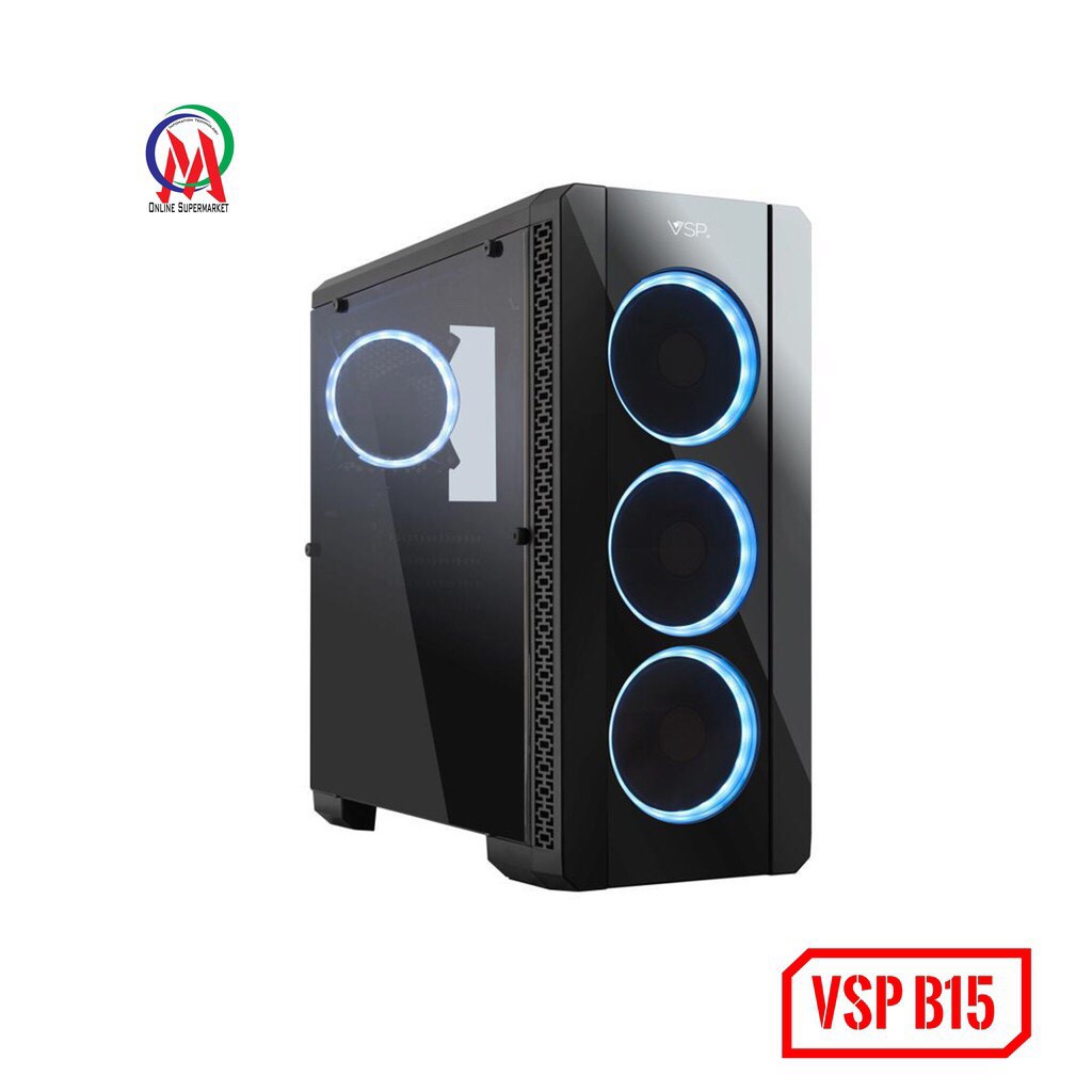 Vỏ Case máy tính VSP CHASSIS B15 Mặt Gương-Nắp Hông trong Suốt