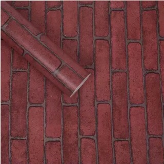 10 mét giấy dán tường viên gạch đỏ sẵn keo