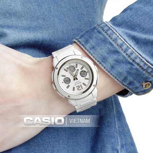 Đồng hồ nữ CASIO BABY - G BGA-151-7BDR Dây nhựa trắng - Mặt kim vàng số điện tử - Ch