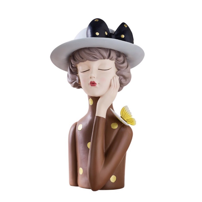 Tượng cô gái cắm hoa 30cm