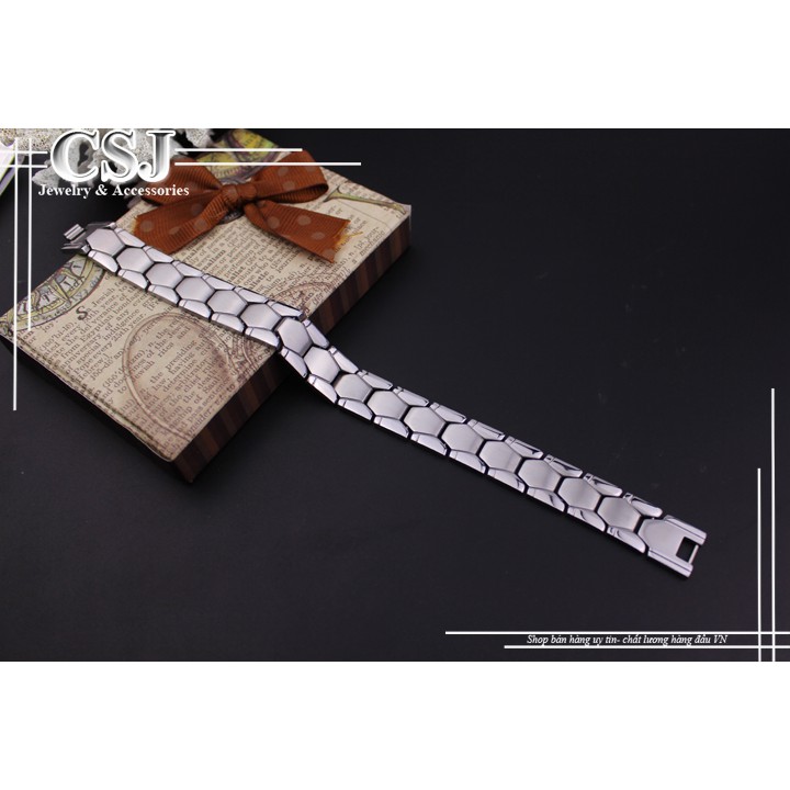 Lắc tay inox nam kiểu da rắn cực ngầu Độc -Đẹp-Rẻ