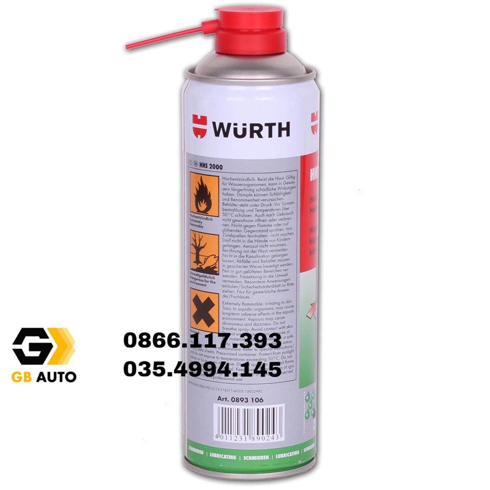 MỠ BẢO TRÌ ĐA NĂNG BÔI TRƠN CHỐNG RỈ SÉT  (MỠ BÒ NƯỚC WURTH HHS 2000 )