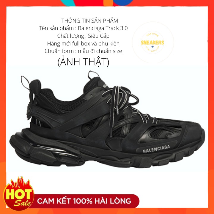 Giày Thể Thao Balen Nam Nữ Track 3.0 Cao Cấp + Màu Full Đen