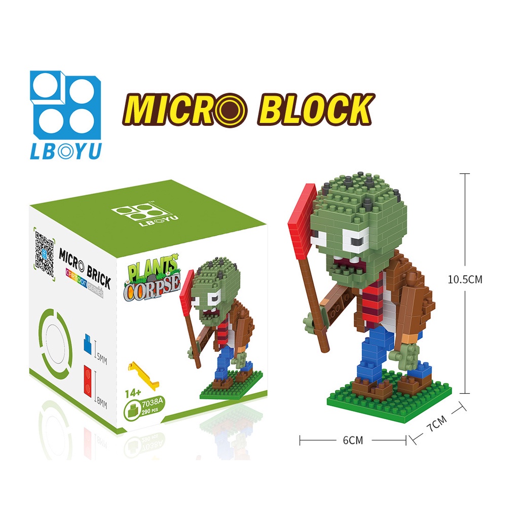 Đồ chơi lắp ráp, đồ chơi lắp ghép 3D mô hình hoa quả nổi giận, Plant vs Zombies