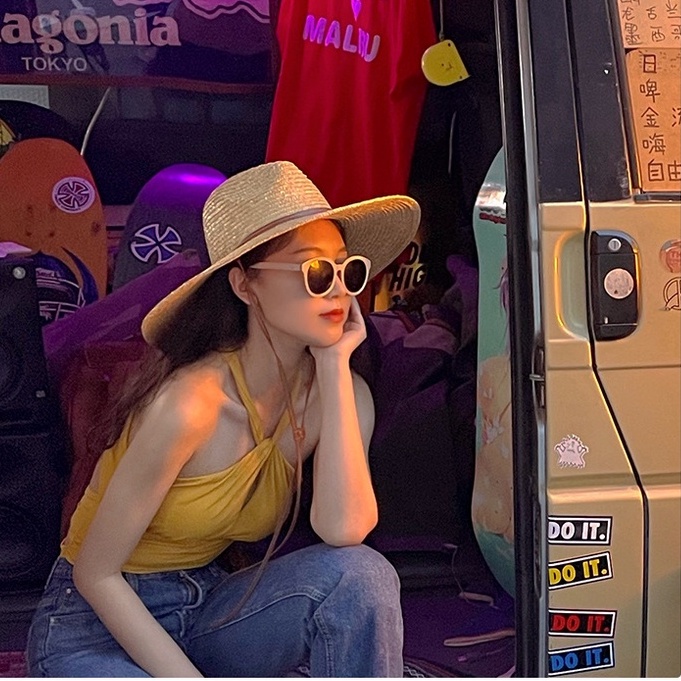 Mũ rơm đi biển Fedora Cowboy - dây da vành rộng - ( hàng loại 1)