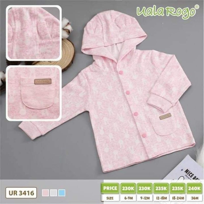 Áo khoác Uala &amp; Rogo mũ gấu họa tiết thỏ đáng yêu cho bé