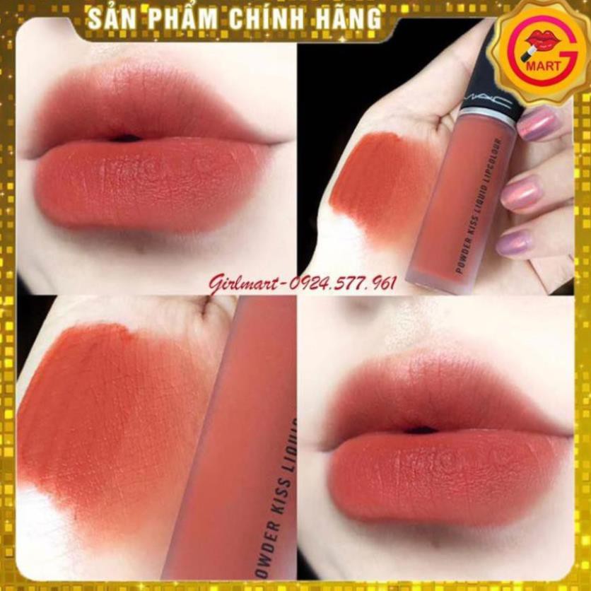 Son Kem Mac Powder Kiss Liquid Lipcolour Màu 998 Sorry Not Sorry  - Tone Cam Cháy