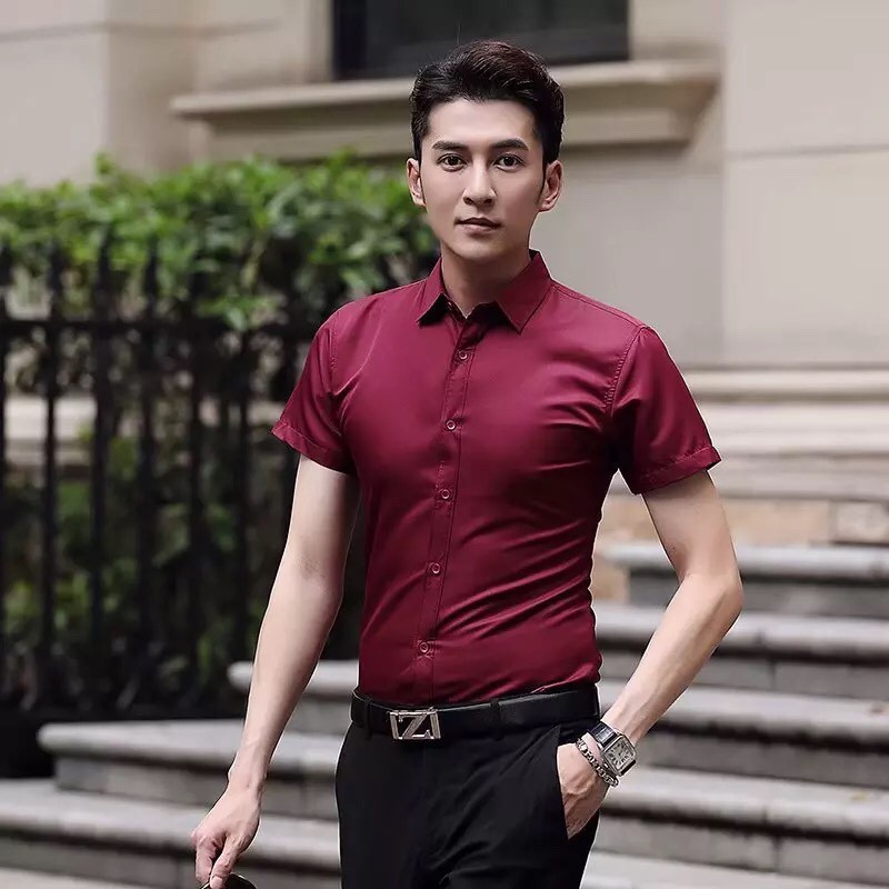 [Mã FAMAYWA2 giảm 10k đơn từ 50k] Áo Sơ Mi Cộc Tay Cao Cấp Hàn Quốc Không Nhăn SMC | BigBuy360 - bigbuy360.vn