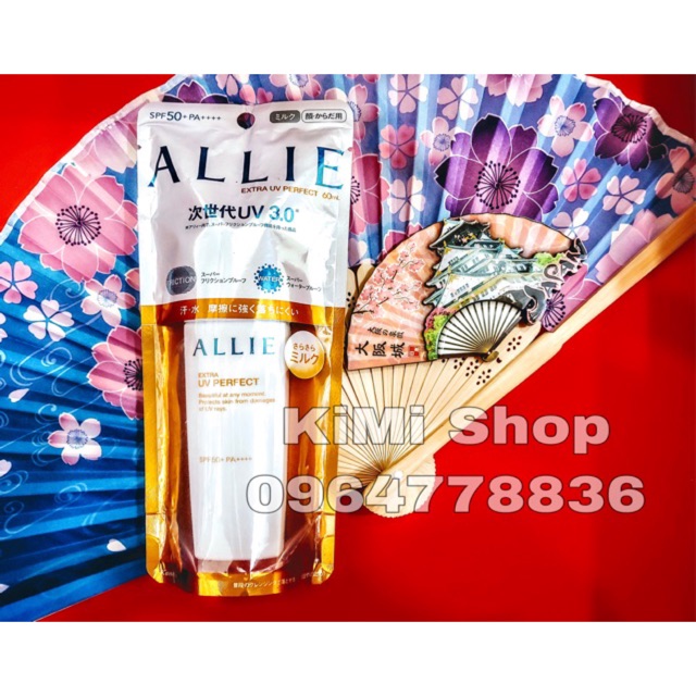 Kem chống nắng Allie Kanebo Milk UV Perfect 60ml công nghệ chống nắng UV 2.0