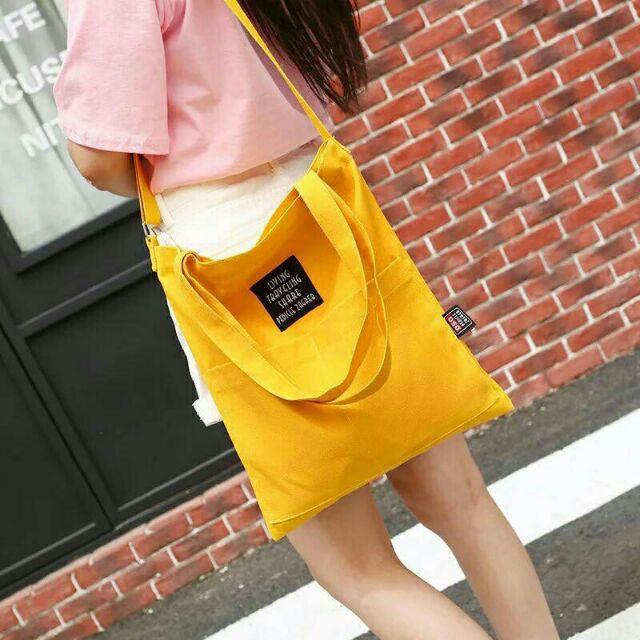 [HÀNG MỚI VỀ] Hot Tote vải bố Living bag đeo chéo ,tote vừa laptop - haki.luxury - haki.luxury - haki.luxury