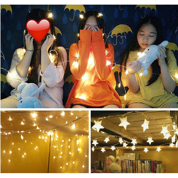 Dây đèn LED ngôi sao 20 bóng trang trí đám cưới , giáng sinh lễ hội