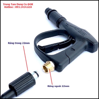 DÂY XỊT RỬA XE CAO ÁP, dây rửa xe ren 22mm dùng cho máy rửa xe gia đình, máy rửa xe mini
