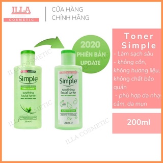Nước Hoa Hồng Toner Simple Kind To Skin Soothing Facial cân bằng ẩm cho da nhạy cảm và da dễ nổi mụn 200ml