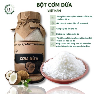 Bột cơm dừa sấy nguyên chất Mộc - tẩy tế bào chết, cân bằng pH, cung cấp độ ẩm cho da chai 100ml và 200ml handmade