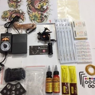 Combo bộ 1 máy xăm Tattoo Trung Cấp + full phụ kiện